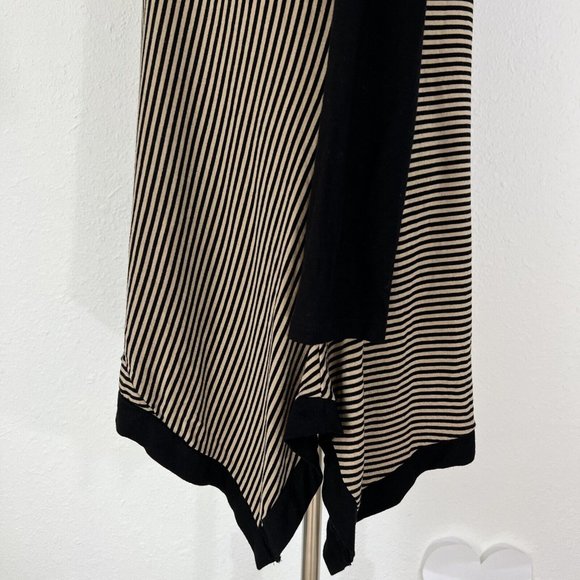 Philosophy Tunic Top Womens XXL Long Sleeve Scoop Neck Black Tan Striped NWT - Picture 5 of 16